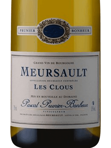 Pascal Prunier-Bonheur Meursault 'Les Clous' | Vivino 日本語