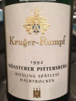 Kruger-Rumpf Münsterer Rheinberg Riesling Halbtrocken Spätlese