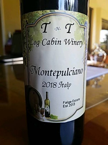T N T Log Cabin Winery Falge Estate Montepulciano Wine Info
