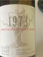 Kivelstadt Cellars 1973 Heritage Vineyard Series Lyon Vineyard Sauvignon Blanc
