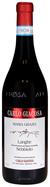 Vinho Carlo Giacosa Tinto Seco Itália Maria Grazia Nebbiolo 2021 750ml