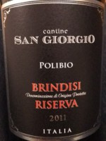 Tinazzi Cantine San Giorgio Polibio Brindisi Riserva
