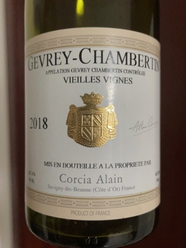 Domaine Raphael et Alain Corcia Vieilles Vignes Gevrey-Chambertin ...