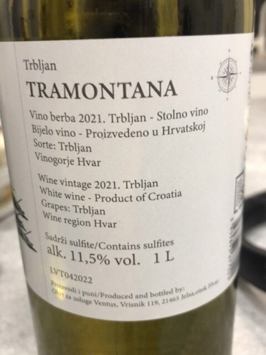 Vina Ventus Tramontana Trbljan | Vivino US
