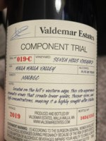 Valdemar Estates Component Trial Seven Hills Vineyard Malbec