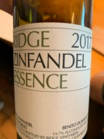 Ridge Vineyards Essence Benito Dusi Ranch Paso Robles Zinfandel