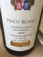 Domaine Mathes Wormeldange Mohrberg Pinot Blanc Grand Premier Cru