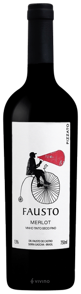 Vinho Pizzato Tinto Seco Brasil Fausto Merlot 2024 750ml