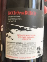 Stolpman Vineyards Hecho Por Rubén Kinsey Vineyard Grenache