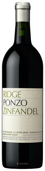Ridge Vineyards Ponzo Zinfandel