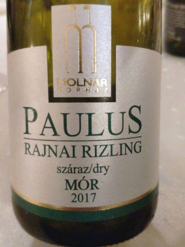 Molnár Borház Paulus Rajnai Rizling Dry | Vivino US
