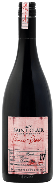 Saint Clair Family Estate Pioneer Block 17 Plateau Syrah