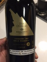 Bisquertt Family Vineyards Don Osvaldo Gran Reserve Carmenère