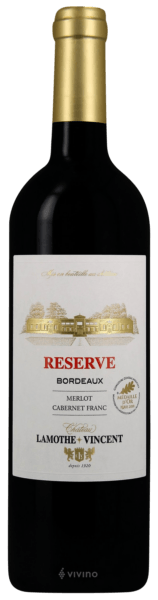 Vinho Château Lamothe Vicent Tinto Seco França Bordeaux Reserve Cabernet Franc, Merlot 2023 750ml