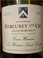 Les Héritiers Saint-Genys Cuvée Hermine Mercurey 1er Cru 'Clos Marcilly' Monopole Blanc