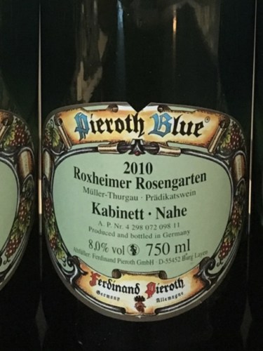 Pieroth Blue Roxheimer Rosengarten Müller-Thurgau Kabinett