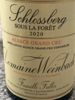 Sous La Forêt Alsace Grand Cru 'Schlossberg'