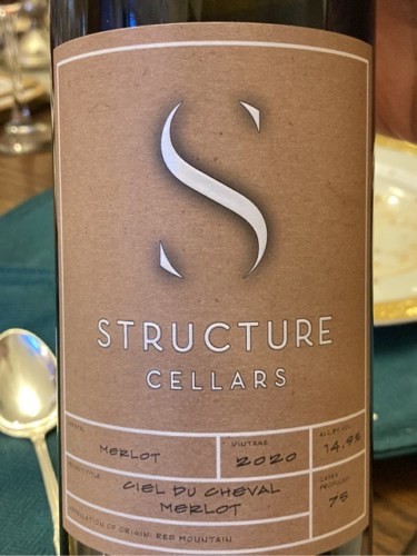Structure Cellars Ciel du Cheval Merlot | Vivino US