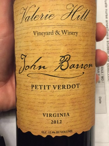 Valerie Hill Vineyard Winery John Barron Petit Verdot Vivino