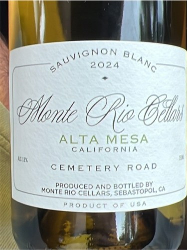Monte Rio Cellars Cemetery Road Alta Mesa Sauvignon Blanc | Vivino English