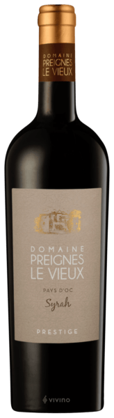 Vinho Domaine Preignes Le Vieux Tinto Seco França Prestige Syrah 2020 750ml