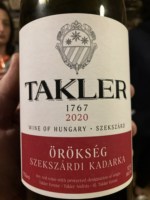 Takler Örökség Szekszárd Kadarka
