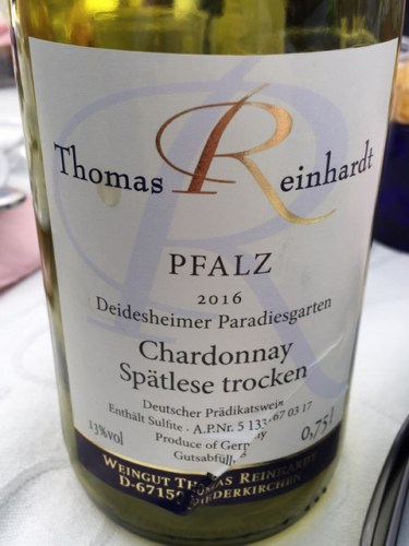 Thomas Reinhardt Deidesheimer Paradiesgarten Chardonnay Spätlese