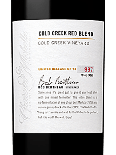 Chateau Ste. Michelle Limited Release Cold Creek Vineyard Red Blend ...