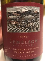 Lemelson Vineyards Mt. Richmond Vineyard Pinot Noir