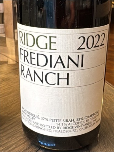 Ridge Vineyards Frediani Ranch | Vivino 日本語