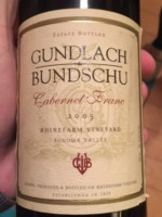 Gundlach Bundschu Rhinefarm Vineyard Cabernet Franc