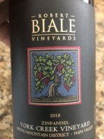 Robert Biale Vineyards York Creek Vineyard Zinfandel