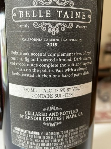 Belle Taine Cabernet Sauvignon | Vivino United Kingdom