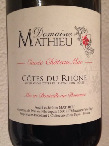 Domaine André Mathieu Cuvée Chateau Mar Côtes du Rhône | Vivino 日本