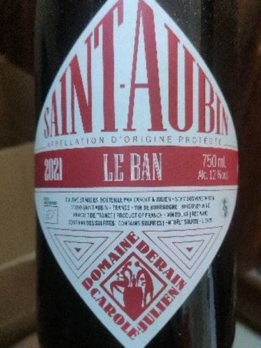 Domaine Derain Carole Julien Saint-Aubin Le Ban