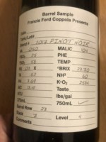 Francis Ford Coppola Winery Barrel Sample Pinot Noir