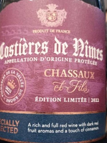 Chassaux Édition Limitée Costières de Nîmes | Vivino English