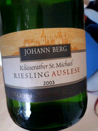 Johann Berg Klüsserather St. Michael Riesling Auslese | Vivino Brasil