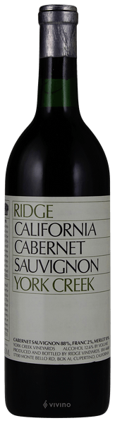 Ridge Vineyards York Creek Cabernet Sauvignon