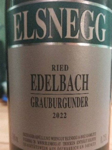 Elsnegg Ried Edelbach Grauburgunder | Vivino US