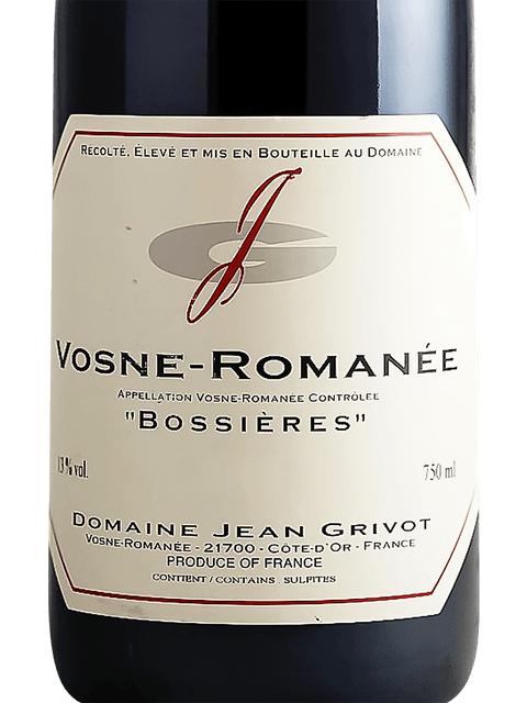 ジャングリヴォ Vosne-Romanée Bossieres 2002 2002 Domaine Jean Grivot Vosne-Romanee Bossieres, Cote de Nuits