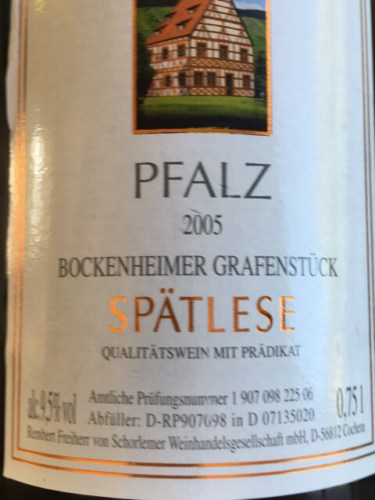 Rembert Freiherr von Schorlemer Bockenheimer Grafenstück Spätlese