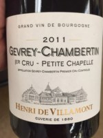 Henri de Villamont Gevrey-Chambertin 1er Cru 'Petite Chapelle'