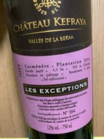Château Kefraya Les Exceptions Carménère