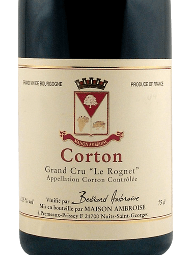 Bertrand Ambroise Corton Le Rognet Grand Cru | Vivino 日本語