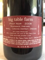 Big Table Farm Resonance Vineyard Pinot Noir