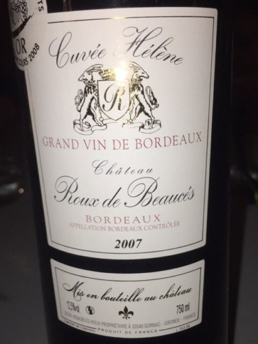 Château Roux de Beaucés Cuvée Hélène Bordeaux | Vivino Singapura