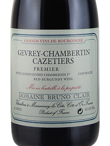 Domaine Bruno Clair Gevrey-Chambertin 1er Cru 'Les Cazetiers